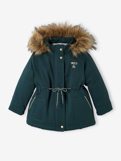 3-in-1 parka met capuchon meisje DARK GREEN+groengrijs+kaki+PURPLE DARK+salie+zwart - vertbaudet enfant 