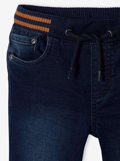 Rechte fleecebroek jongens denim look DARK GROSS+denim grijs+double stone+gebleekt denim+STONE MIDDEN+zwart denim - vertbaudet enfant 