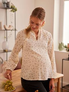 -Zwangerschaps- en borstvoedingsblouse van katoengaas