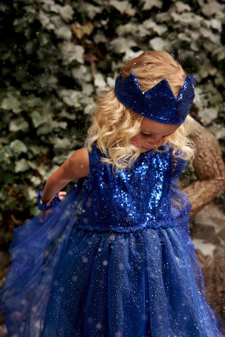 Verkleedkleren prinses met sluier en kroon goudkleurig+groen+roze - vertbaudet enfant 