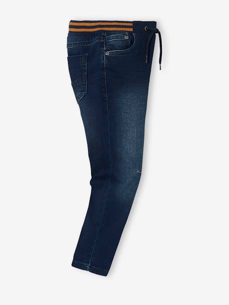 Rechte fleecebroek jongens denim look DARK GROSS+denim grijs+double stone+gebleekt denim+STONE MIDDEN+zwart denim - vertbaudet enfant 