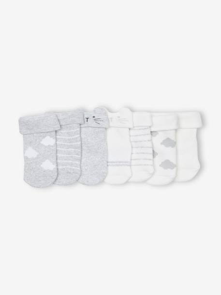 Set van 7 paar sokken met 'sneeuw en beren' voor baby's gemêleerd grijs - vertbaudet enfant 