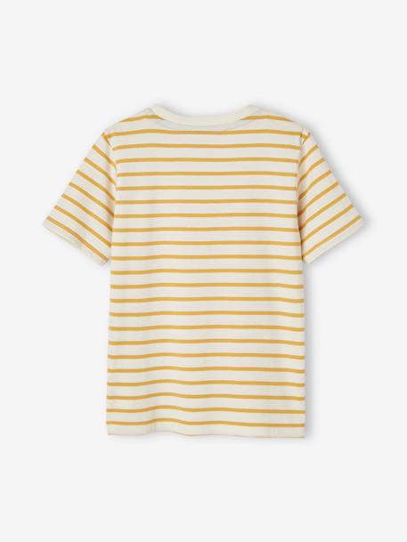Marinière jongensshirt korte mouwen azuurblauw+donkerblauwe indigo gestreept+geel, gestreept+Gestreept salie+rood, gestreept - vertbaudet enfant 