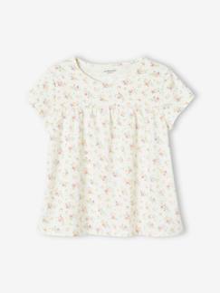 Meisje-T-shirt, souspull-T-shirt-Blouse-T-shirt met bloemenprint voor meisjes