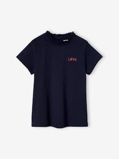 Meisje-T-shirt, souspull-Personaliseerbare meisjes-T-shirt met kraag en korte mouwen