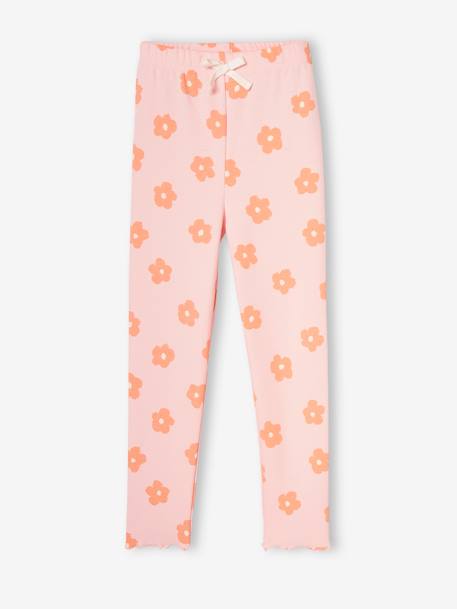 Meisjeslegging van ribtricot groengrijs+lichtroze - vertbaudet enfant 
