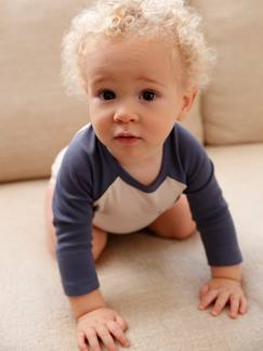 Baby-Body-Romper met contrasterende mouwen voor baby