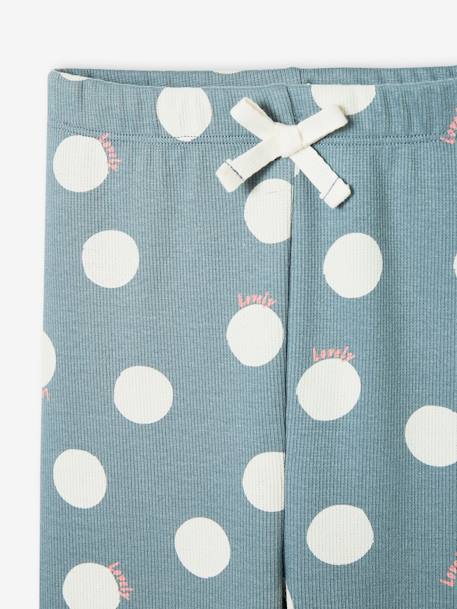 Meisjeslegging van ribtricot groengrijs+lichtroze - vertbaudet enfant 