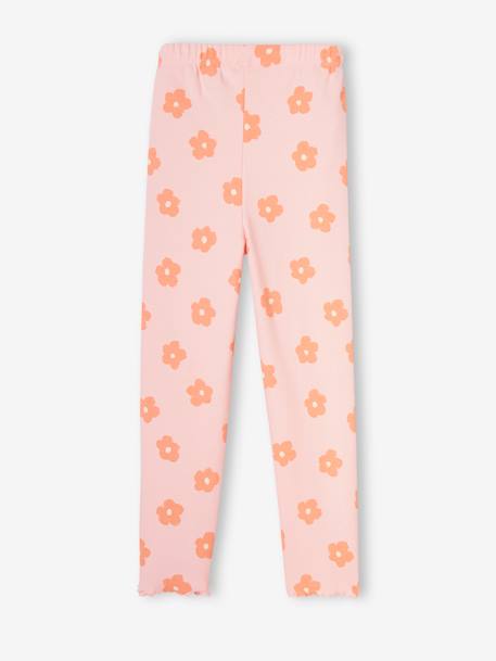 Meisjeslegging van ribtricot groengrijs+lichtroze - vertbaudet enfant 