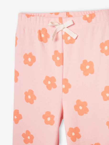 Meisjeslegging van ribtricot groengrijs+lichtroze - vertbaudet enfant 