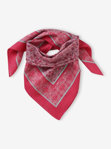 Personaliseerbare sjaal met bloemeprint voor meisjes roze, bedrukt - vertbaudet enfant 