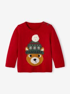 Baby-Trui, vest, sweater-Trui-Baby kersttrui met berenmotief
