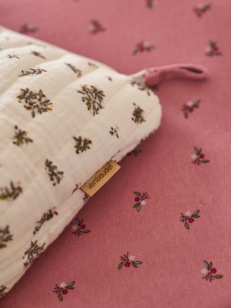 Toilettas voor kind in katoengaas beige, bedrukt+grijsblauw+print bloemen zolder+roze, bedrukt - vertbaudet enfant 