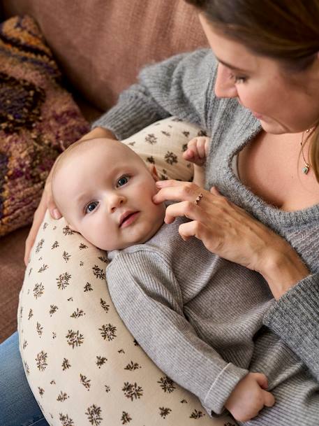 Hoes voor borstvoedingskussen beige, bedrukt+Bloemenprint+roze, bedrukt - vertbaudet enfant 