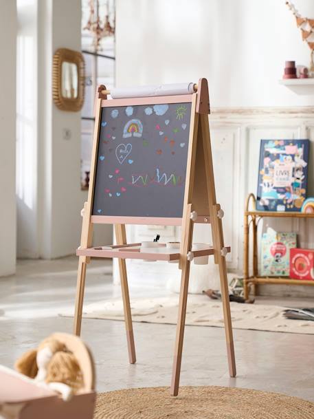 Vouwbaar bord, in 3 hoogtes verstelbaar meerkleurig+Roze+wit - vertbaudet enfant 