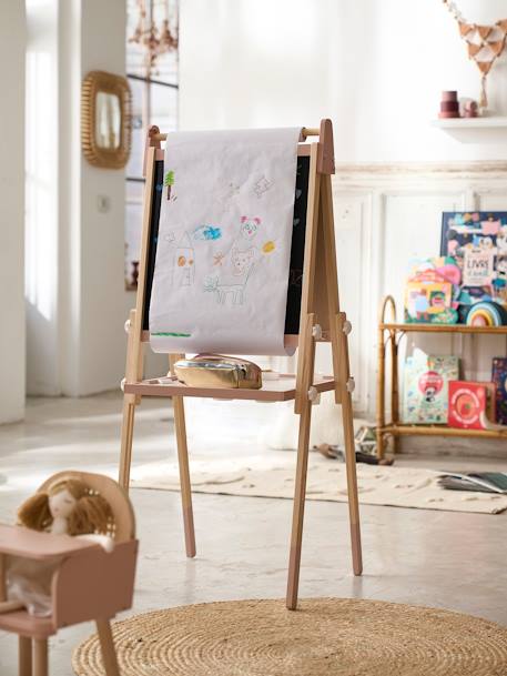 Vouwbaar bord, in 3 hoogtes verstelbaar meerkleurig+Roze+wit - vertbaudet enfant 