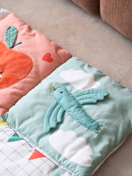 Zacht speelkleed CROQUE LA VIE beige+ecru+rood+sinaasappel+zwart - vertbaudet enfant 