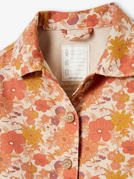 Meisjesjack met bloemenprint nude - vertbaudet enfant 