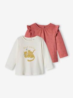 Set van 2 baby-T-shirts met lange mouwen  - vertbaudet enfant