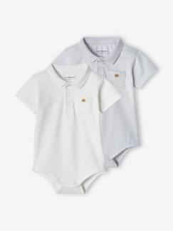 Baby-T-shirt, souspull-T-shirt-Set van 2 newborn rompertjes met polokraag met zakje