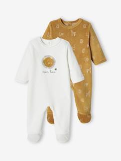 Baby-Pyjama, surpyjama-Set van 2 fluwelen slaappakjes "leeuw" jongensbaby