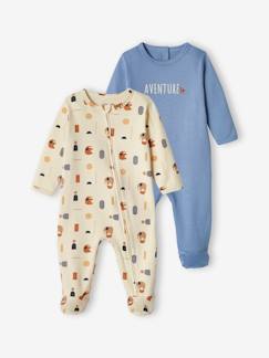 Baby-Pyjama, surpyjama-Set van 2 interlock "adventure" slaappakjes voor babyjongens