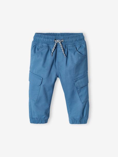 Battlebroek voor baby's jeansblauw+kaki - vertbaudet enfant 