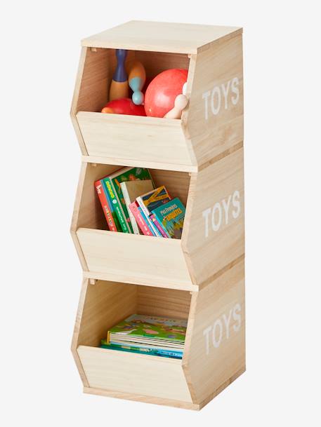 Verticaal meubel 3 bakken Toys hout - vertbaudet enfant 
