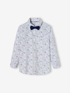 Jongens-Overhemd-Overhemd met bloemen en vlinderdas voor jongens