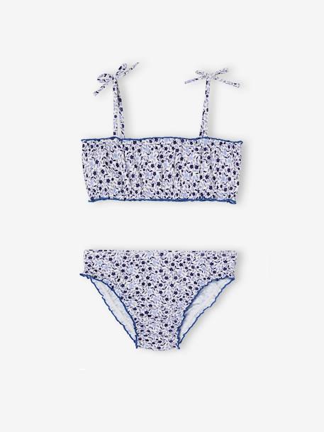 Gebloemde bikini voor meisjes blauw - vertbaudet enfant 
