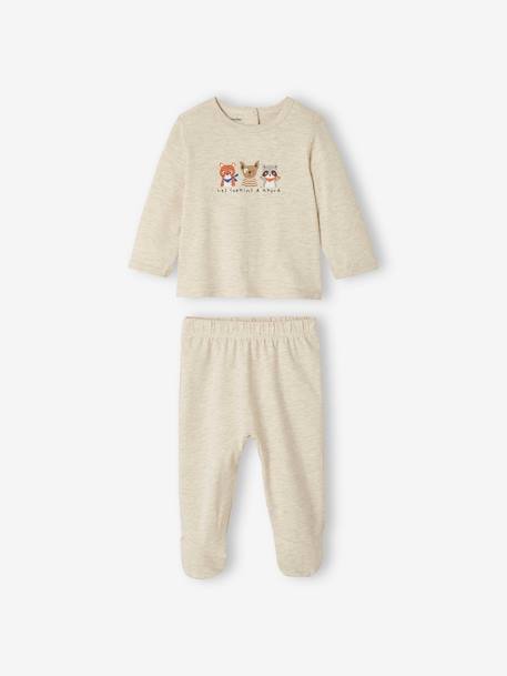 Set van 2 jersey pyjama's jongensbaby mosterdgeel - vertbaudet enfant 