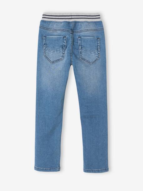 Rechte fleecebroek jongens denim look DARK GROSS+denim grijs+double stone+gebleekt denim+STONE MIDDEN+zwart denim - vertbaudet enfant 