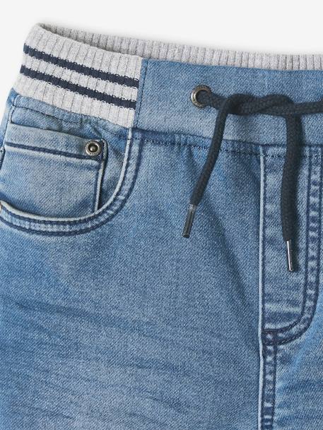 Rechte fleecebroek jongens denim look DARK GROSS+denim grijs+double stone+gebleekt denim+STONE MIDDEN+zwart denim - vertbaudet enfant 