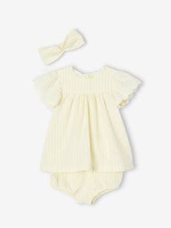 Baby-Driedelige set voor baby: jurk + bloomer + haarband
