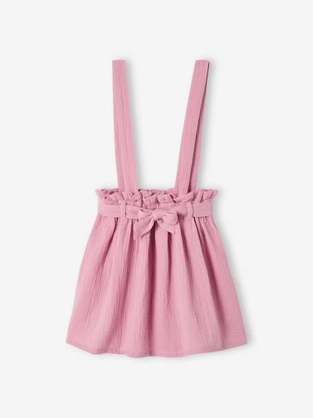 Set meisjesshirt met strepen + rok van katoengaas indigoblauw+lila+saliegroen - vertbaudet enfant 