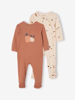 Baby-Pyjama, surpyjama-Set met 2 katoenen slaappakjes voor baby's met fruitprint