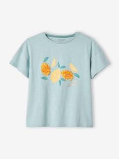 -Meisjes-T-shirt met frisou-animatie en iriserende details