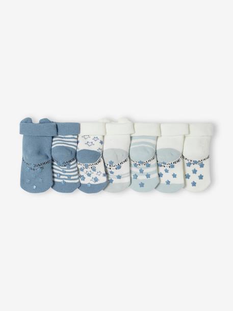 Set van 7 paar sokjes 'met sterren en vos' voor baby's blauw - vertbaudet enfant 