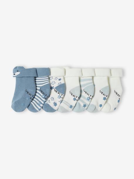 Set van 7 paar sokjes 'met sterren en vos' voor baby's blauw - vertbaudet enfant 