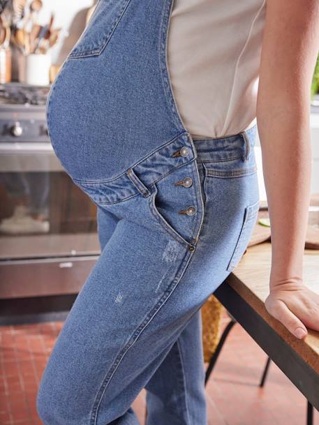 Salopette in jeans voor zwangerschap en borstvoeding double stone - vertbaudet enfant 