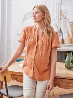 -Zwangerschaps- en borstvoedingsblouse van katoengaas
