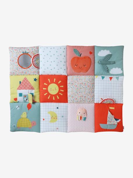 Zacht speelkleed CROQUE LA VIE beige+ecru+rood+sinaasappel+zwart - vertbaudet enfant 