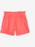 Meisjesshort in 'paperbag'-stijl, van katoengaas beige+felblauw+koraal+saliegroen - vertbaudet enfant 