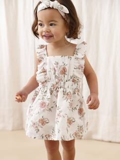 Baby-Rok, jurk-Driedelige set voor baby: jurk + bloomer + bijpassende haarband