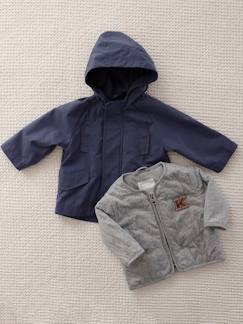Baby-Mantels, combipakje, engelennestje-Mantels-3-in-1-parka voor baby met afneembaar vest in fleece