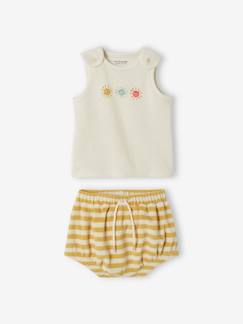 Baby-Babyset-Badstoffen set voor baby met short en hemdje