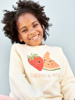 Meisje-Trui, vest, sweater-Sweater-Meisjessweater met fruitprint