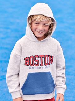 Sportsweater voor jongens met capuchon motief van Boston-team  - vertbaudet enfant
