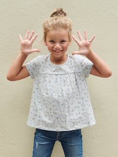 Blouse-T-shirt met bloemenprint voor meisjes  - vertbaudet enfant