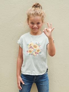 T-shirt met ruches en lovertjes meisje  - vertbaudet enfant